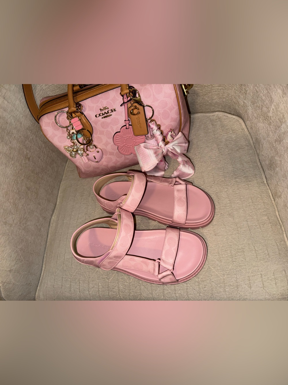 ‼️Coach Women's Sport Sandal Powder Pink CBB91 US 9 (SANDAL ONLY)